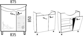 Тумба под раковину Corozo Венеция 85см белый SD-00000345